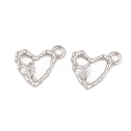 Brass Micro Pave Clear Cubic Zirconia Charms LS-KK-L212-19P-1