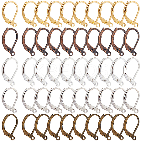 200Pcs 5 Colors Brass Leverback Earring Findings KK-SP0001-01-1