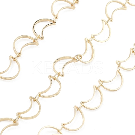 Brass Hollow Moon Link Chains CHC-M025-09G-1