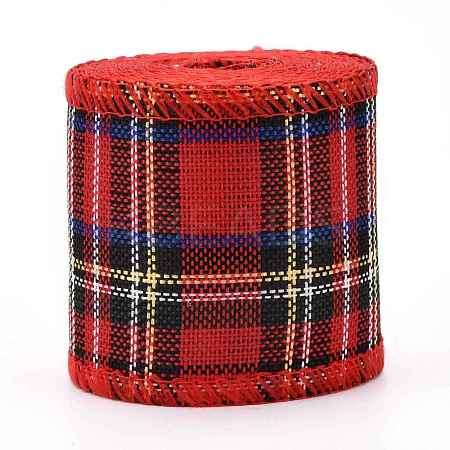 Polyester Imitation Linen Ribbon OCOR-G007-02F-1