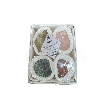 4Pcs 12 Zodiac Signs Series Natural Mixed Gemstone Decorations DJEW-B016-06-1