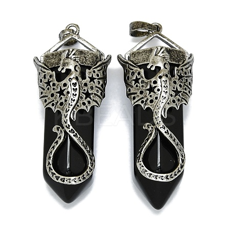 Natural Obsidian Faceted Pointed Bullet Big Pendants G-Q165-02AS-02-1