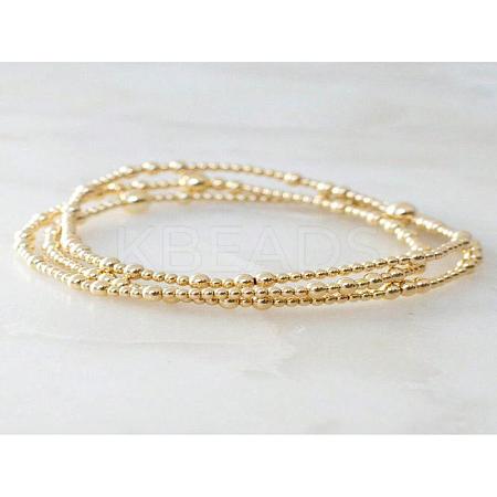 Bohemia Brass Round Beaded Stretch Bracelet Sets TK0566-40-1