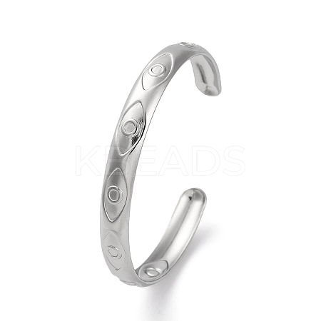 304 Stainless Steel Cuff Bangles for Women BJEW-G729-03P-1