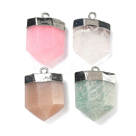 Natural Mixed Gemstone Pointed Pendants G-M431-05P-1