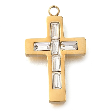 304 Stainless Steel Rhinestone Charms STAS-P369-14G-01-1