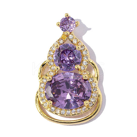 Brass Cubic Zirconia Pendants CU-CBA-01G-1