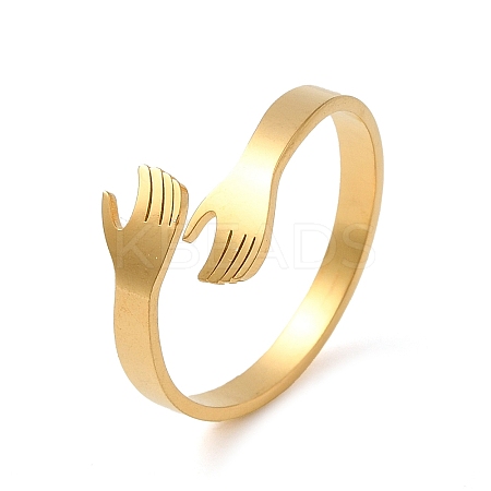 304 Stainless Steel Cuff Rings RJEW-G299-04G-1