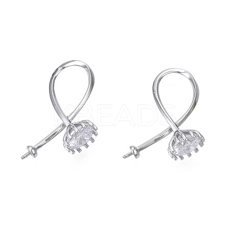 Brass Micro Pave Clear Cubic Zirconia Peg Bails Pendants KK-N216-353-1