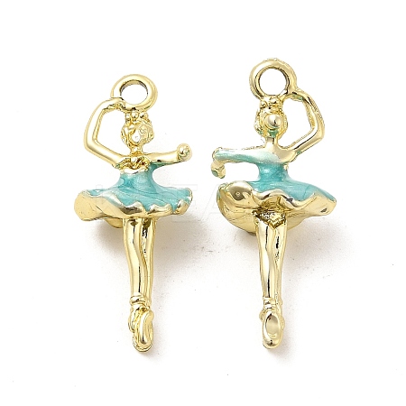 Rack Plating Alloy Enamel Pendants ENAM-M051-02G-A-1
