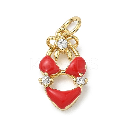 Brass Micro Pave Cubic Zirconia Pendants KK-C156-29G-02-1