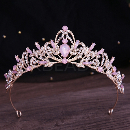 Alloy Rhinestone Crown Hair Bands for Woman Girls PW-WGB2F57-21-1