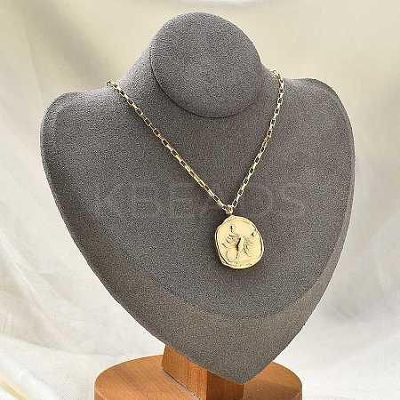 304 Stainless Steel Constellation Pendant Necklaces LS-NJEW-K392-01G-08-1