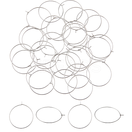 200pcs 316 Surgical Stainless Steel Hoop Earring Findings STAS-HS0001-26E-1