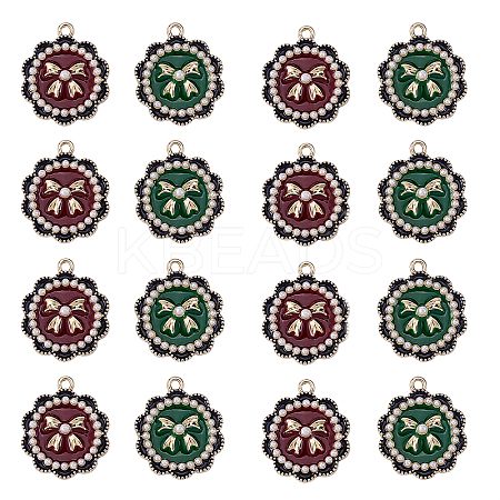 20Pcs 2 Colors Light Gold Alloy Enamel Pendants ENAM-CJ0002-11-1