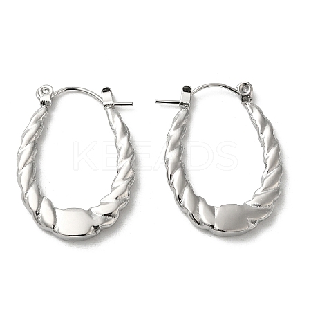 Non-Tarnish 304 Stainless Steel Hoop Earrings for Women EJEW-Z026-22P-1