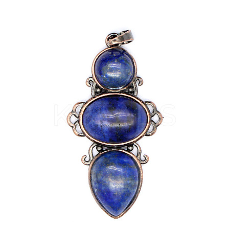 Retro Natural Lapis Lazuli Pendants PW-WG7292F-12-1