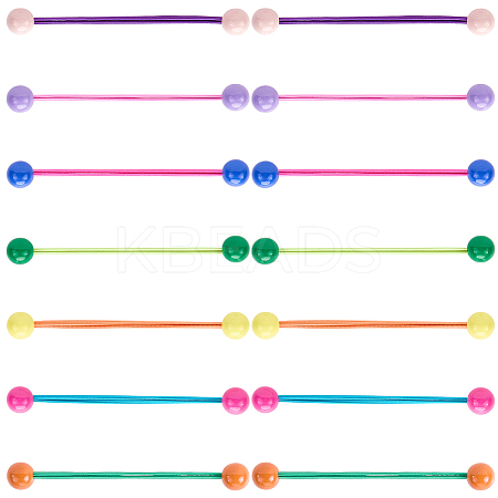 7Pcs 7 Styles Candy Color Acrylic Round Hair Ties OHAR-CP0001-22A-1