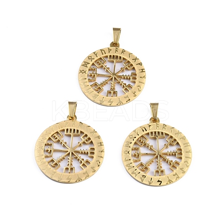 201 Stainless Steel Norse Viking Compass Amulet Pendants STAS-WH0029-32A-1-1
