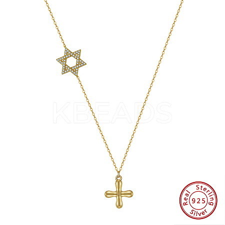925 Sterling Silver Cable Chain Necklaces NJEW-L116-04G-1
