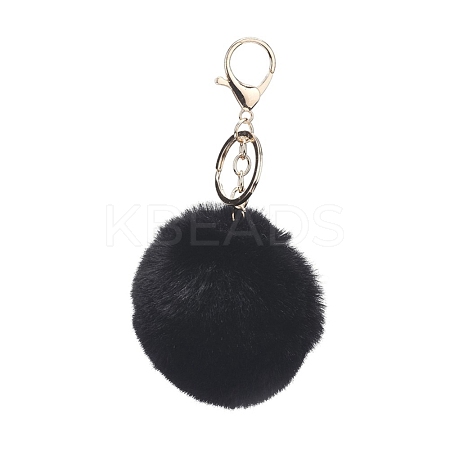 Pom Pom Ball Keychain X-KEYC-WH0016-13I-1