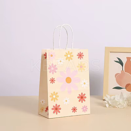 Rectangle with Sunflower Pattern Paper Gift Bags CARB-L012-01D-1