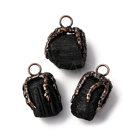 Natural Black Tourmaline Nuggets Pendants G-B150-04R-1