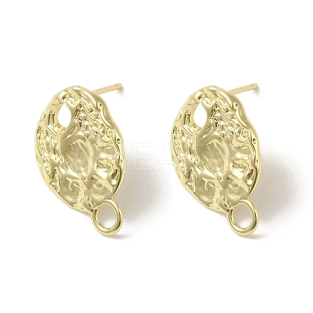 Brass Studs Earring Findings KK-K371-09G-1