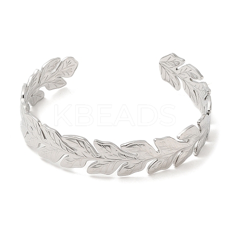 Non-Tarnish 304 Stainless Steel Cuff Bangles BJEW-K267-06P-1