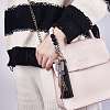 Silicone Round Beaded Keychain with Imitation Leather Tassel KEYC-SW00005-01-5