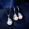 Plastic Imitation Pearl Pendant Necklace & Dangle Earring Sets WG4C35F-01-1