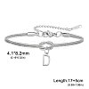 304 Stainless Steel Initial Charm Bracelets FS-WGD8E41-13-1