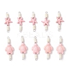 10Pcs 2 Styles Dyed Synthetic Turquoise Starfish Turtle Rondelle Beaded Connector Charms PALLOY-JF04058-1