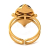 Oval Natural Tiger Eye Finger Rings RJEW-Q822-09G-3