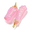 Electroplated Raw Rough Natural Quartz Crystal Big Pendants G-A229-02G-05-2