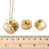 304 Stainless Steel Cat Eye Flower Pendant Necklaces & Stud Earrings Sets for Women SJEW-B020-04G-5