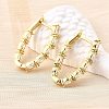 Brass Micro Pave Clear Cubic Zirconia Hoop Earrings EJEW-Z121-11G-2