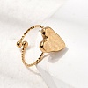Texture Heart 304 Stainless Steel Finger Rings for Women RJEW-A091-09G-3