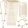 304 Stainless Steel Paperclip Chains Necklaces & Bracelet Jewelry Sets SJEW-SC0001-07G-1