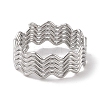 Non-Tarnish 304 Stainless Steel Wave Finger Rings for Women RJEW-G315-07C-P-2