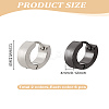 12Pcs 2 Colors 304 Stainless Steel Hoop Earrings EJEW-LP0001-38-2