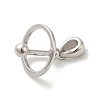 Anti-Tarnish Rhodium Plated 925 Sterling Silver Locket Style Planet Pinch Bails LS-STER-NH0001-55B-P-3