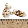 Copper Wire Wrapped Natural Spiral Shell Pendants Pendants PALLOY-JF05972-01-3