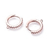 Brass Micro Pave Cubic Zirconia Huggie Hoop Earring Findings ZIRC-G156-07RG-2