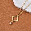 304 Stainless Steel Crystal Rhinestone Geometric Pendant Cable Chain Necklaces NJEW-Z073-01G-03-3