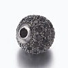 Brass Micro Pave Cubic Zirconia Beads ZIRC-E134-8mm-05B-2