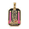 Ion Plating(IP) 304 Stainless Steel Enamel Pendants STAS-Q003-01G-010-1
