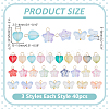 120Pcs 3 Styles Gradient Color Baking Paint Transparent Glass Pendants PALLOY-WR00008-2