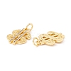 Brass Micro Pave Clear Cubic Zirconia Pendants ZIRC-P098-07G-2