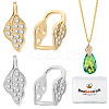 4Pcs 2 Colors 925 Sterling Silver Cubic Zirconia Pendants Bails STER-BBC0008-35-1
